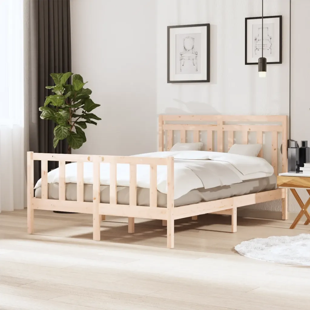 Giroletto-Struttura Letto in Legno Massello 140x200 cm 887787
