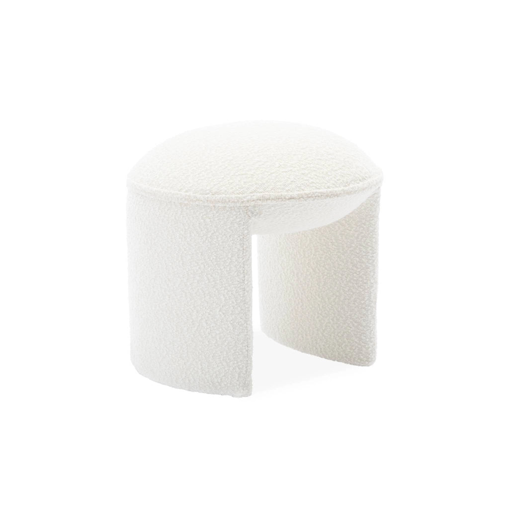 Pouf in bouclé, bianco