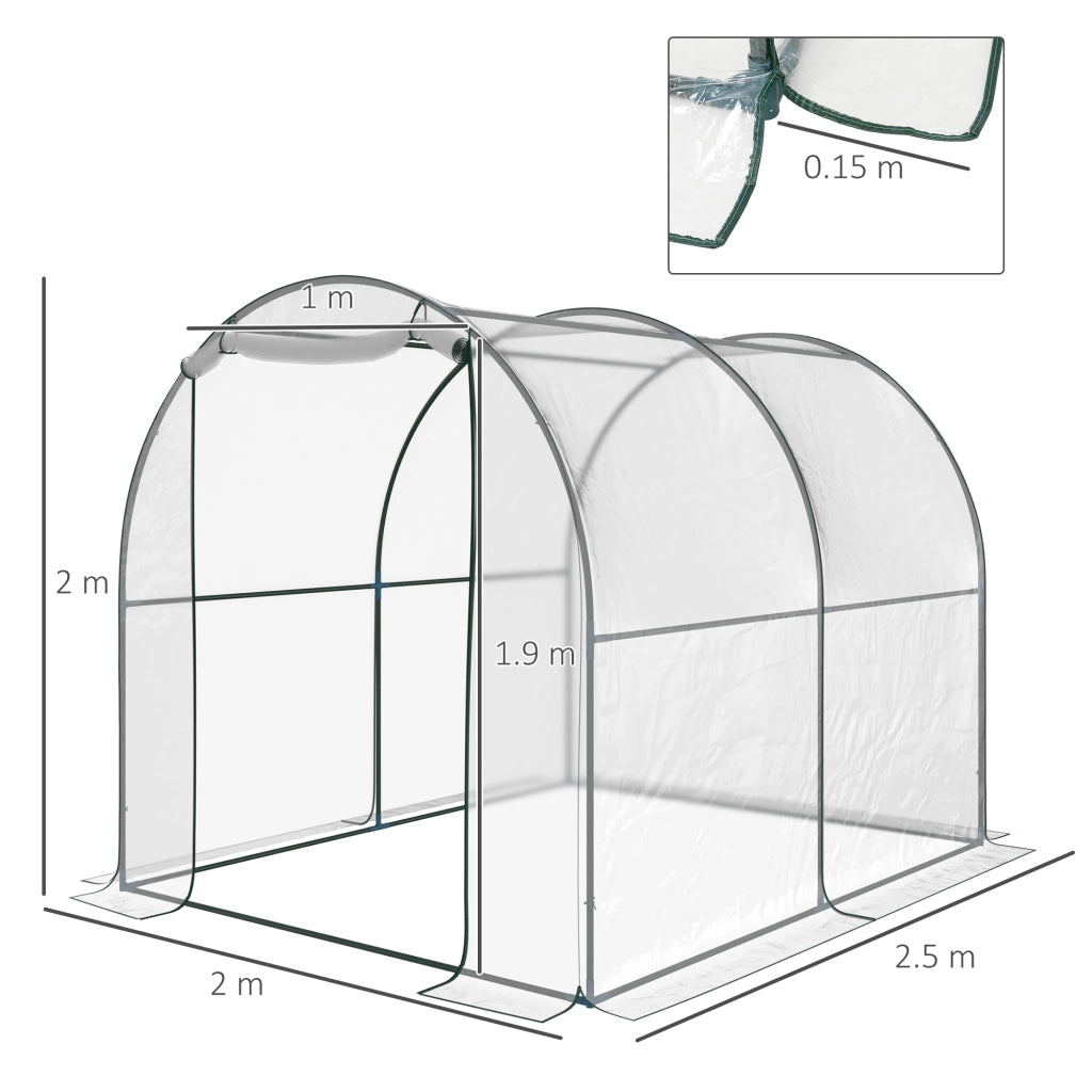 Serra da Giardino Tunnel ¨C zephmum ¨C Acciaio PVC 2x2.5x2m