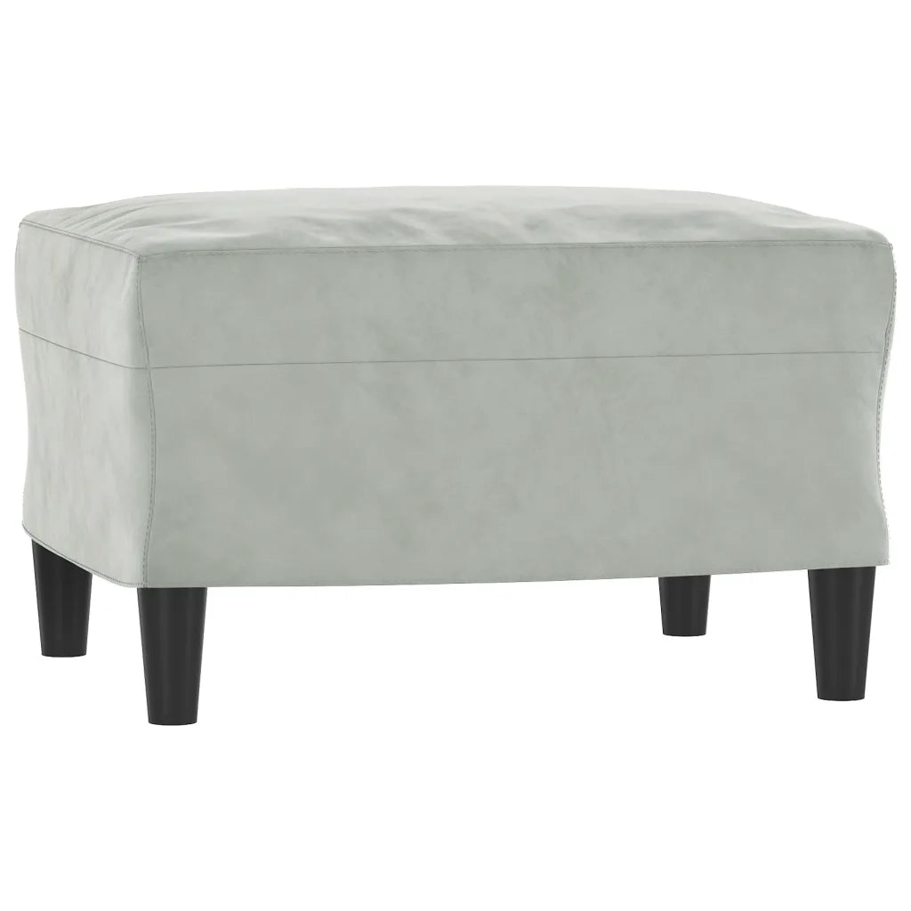 Divano Sedia-Poltrona con Poggiapiedi Grigio Chiaro 60 cm in Velluto 759447