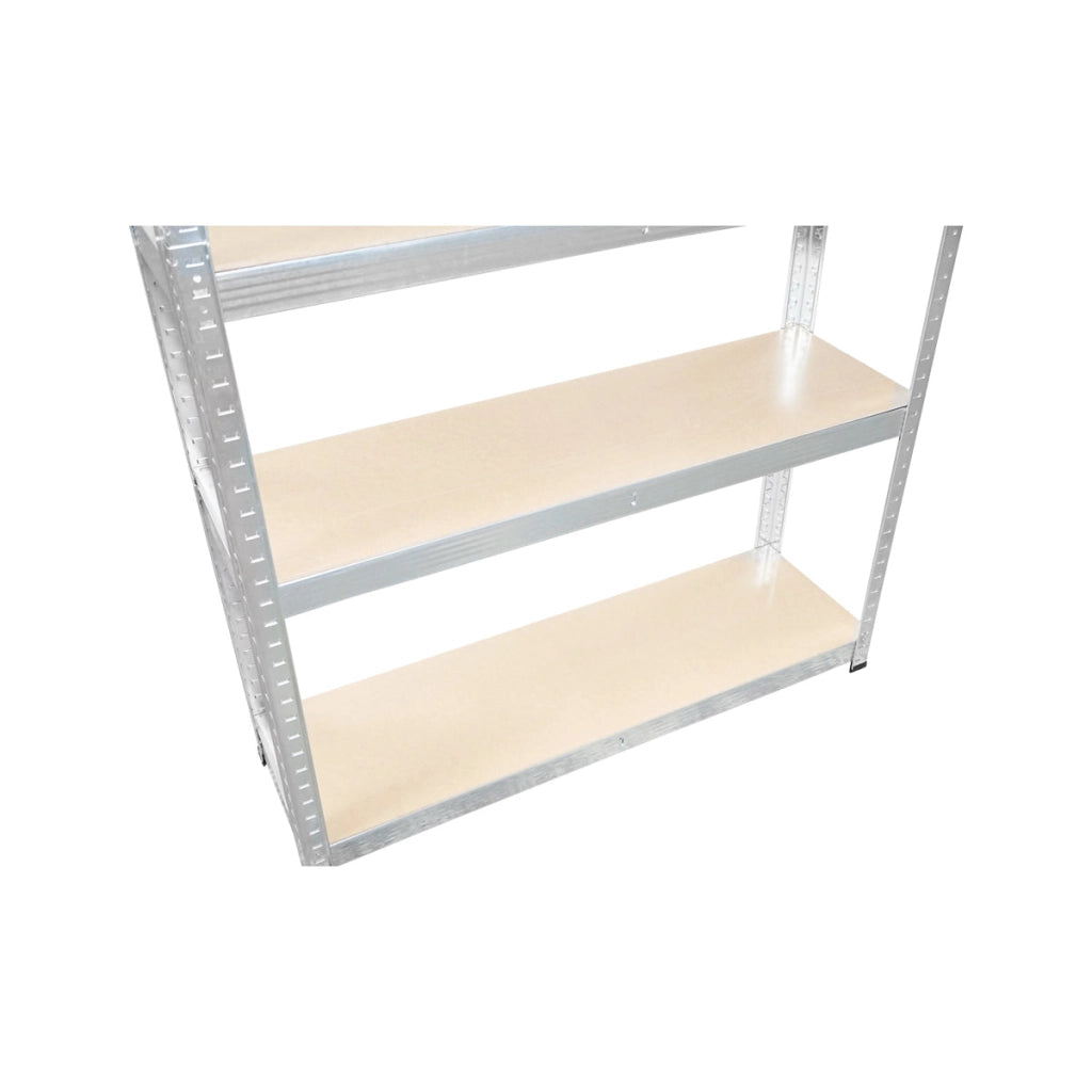 Scaffale in metallo con 5 ripiani in MDF, 180x100x40 cm, 175 Kg/ripiano, montaggio senza viti, zincato