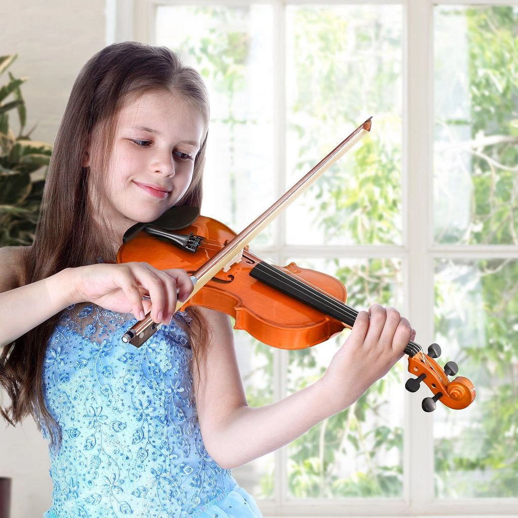 VIOLINO 4/4 PER ADULTI CON CUSTODIA, ARCHETTO, CORDE, PONTICELLO, ACCORDATORE INCLUSI