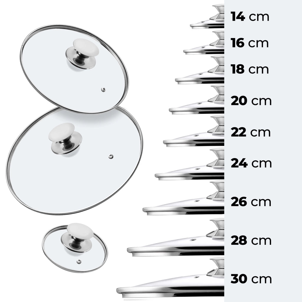 Coperchio in vetro KADAX da 20 cm, universale, resistente al calore, per pentole e padelle.