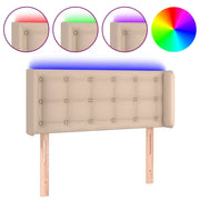 Testiera | Testata Cappuccino a LED 103x16x78/88 cm in Similpelle