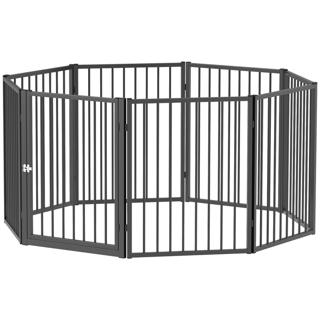 Recinto per Cani 8 Pannelli 60x76 cm ¨C zephmum ¨C Nero per Interno ed Esterno