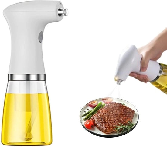 Spazzolatrice elettrica per cottura, dispenser elettrico di olio con luce LED, contenitore di olio per cottura con spruzzo continuo per padelle, griglie, grigliate