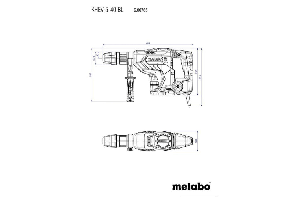 Metabo 600765500 KHEV 5-40 BL Martello Combinato SDS-max 1150 W 500 giri-min 8,7 J colore Nero Verde Rosso