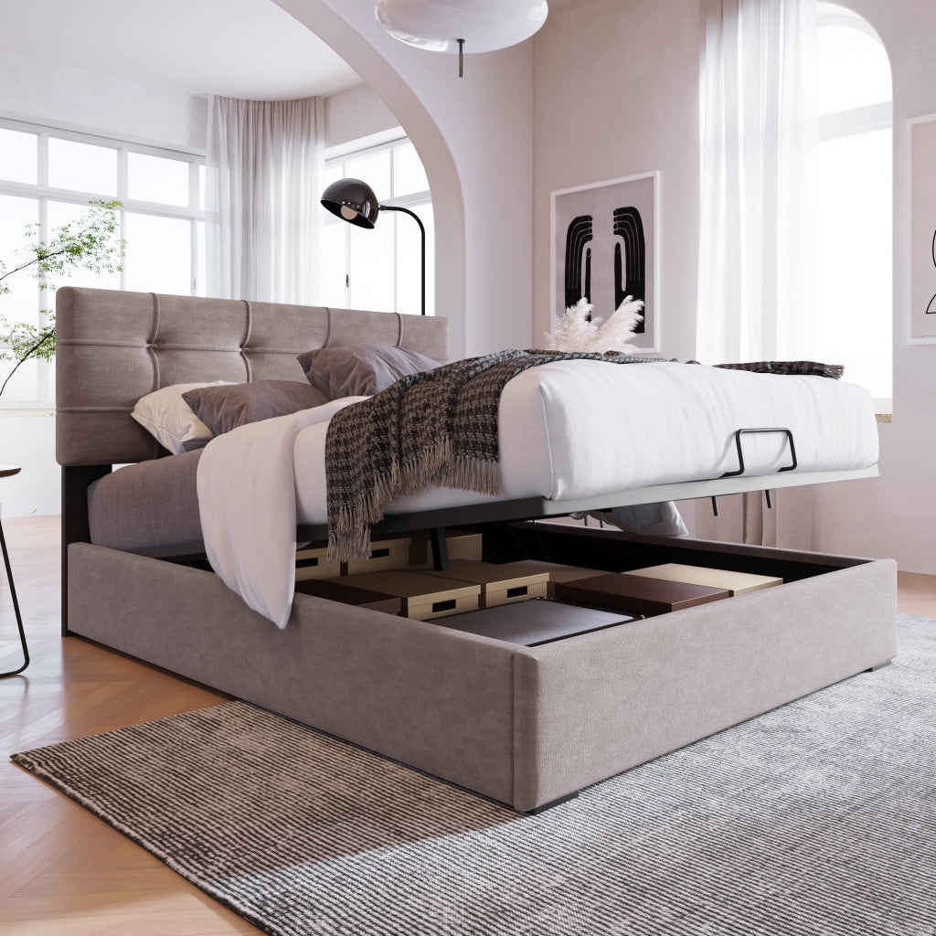letto imbottito velluto grigio chiaro 90 x 200 cm