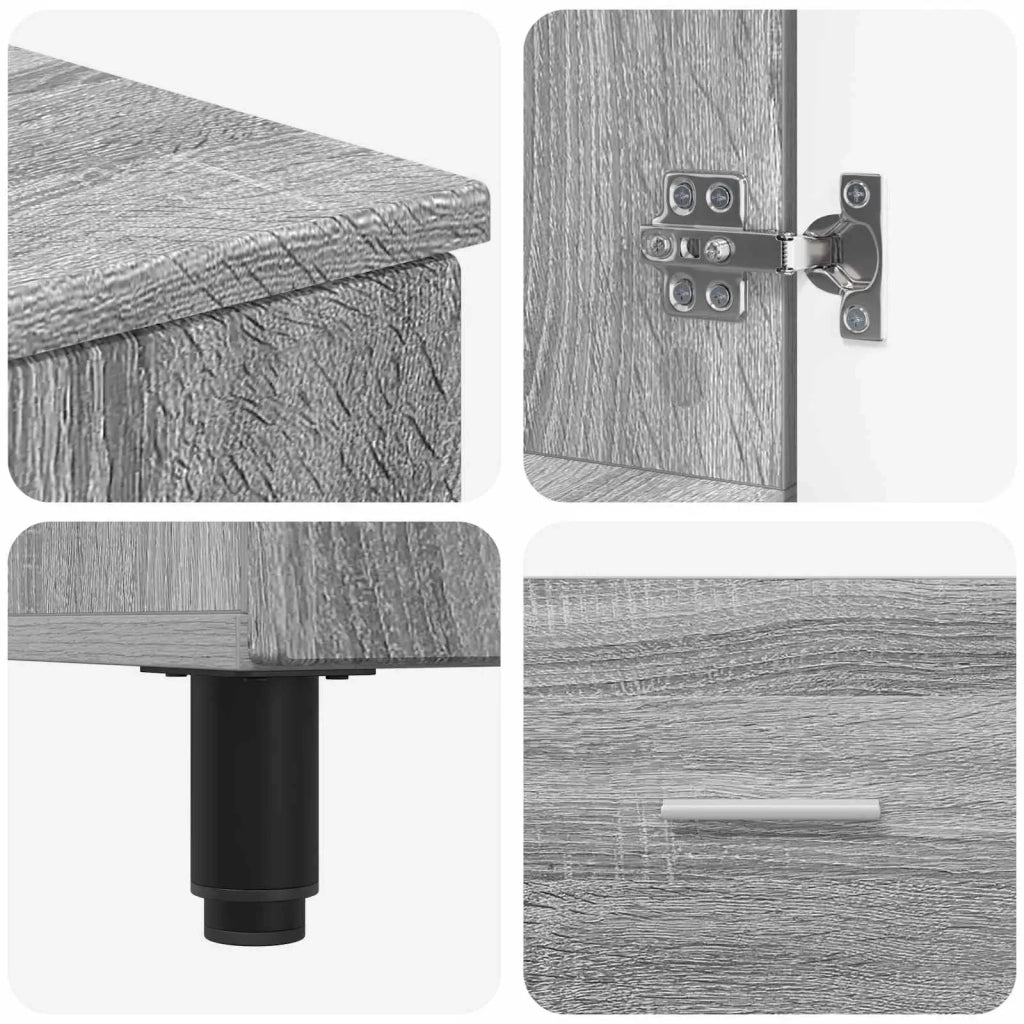 Mobiletto da bagno Sonoma grigio 60 x 35 x 60 cm 889411