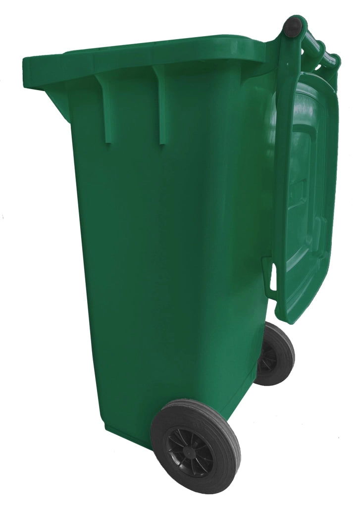Bidone per la Raccolta Differenziata 120 l Carrellato Colore Verde per Uso