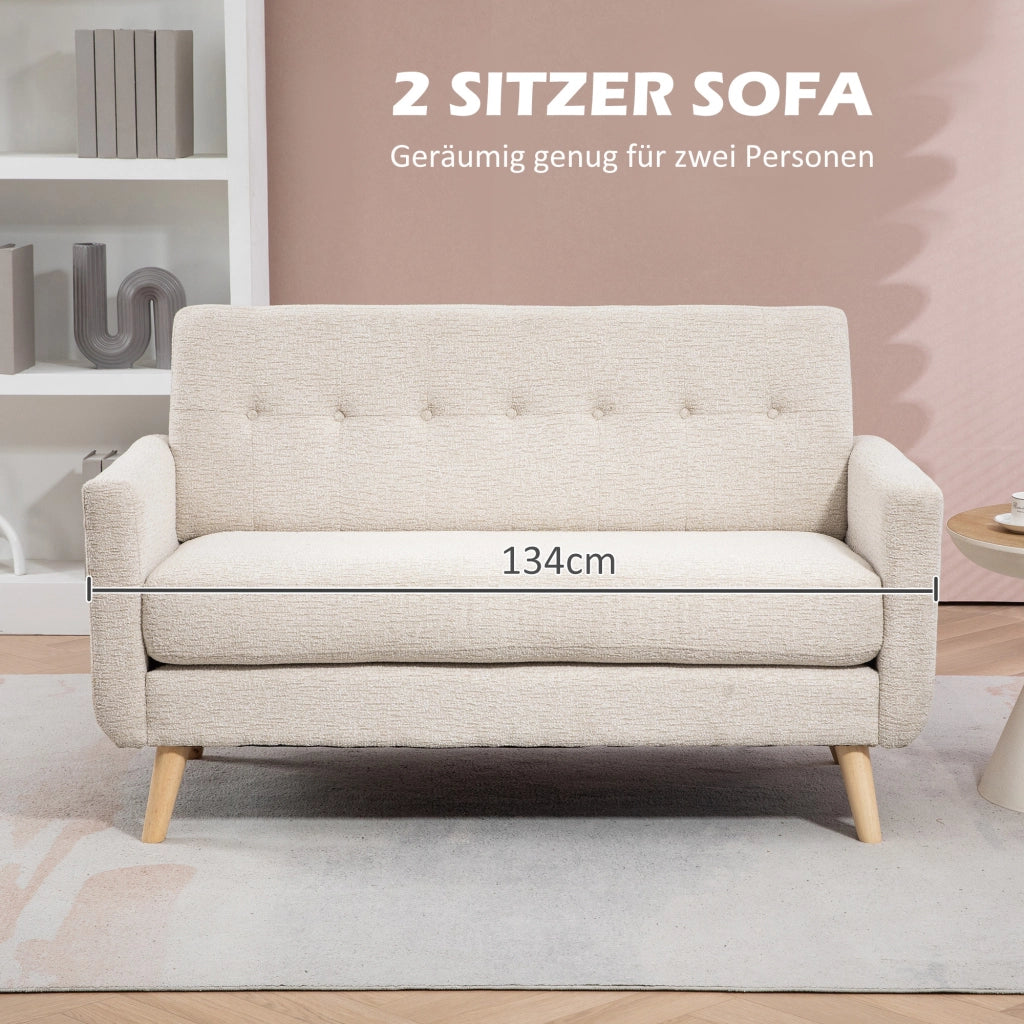 Divano 2 posti ¨C Minimal ¨C Tessuto Beige 134x71x82