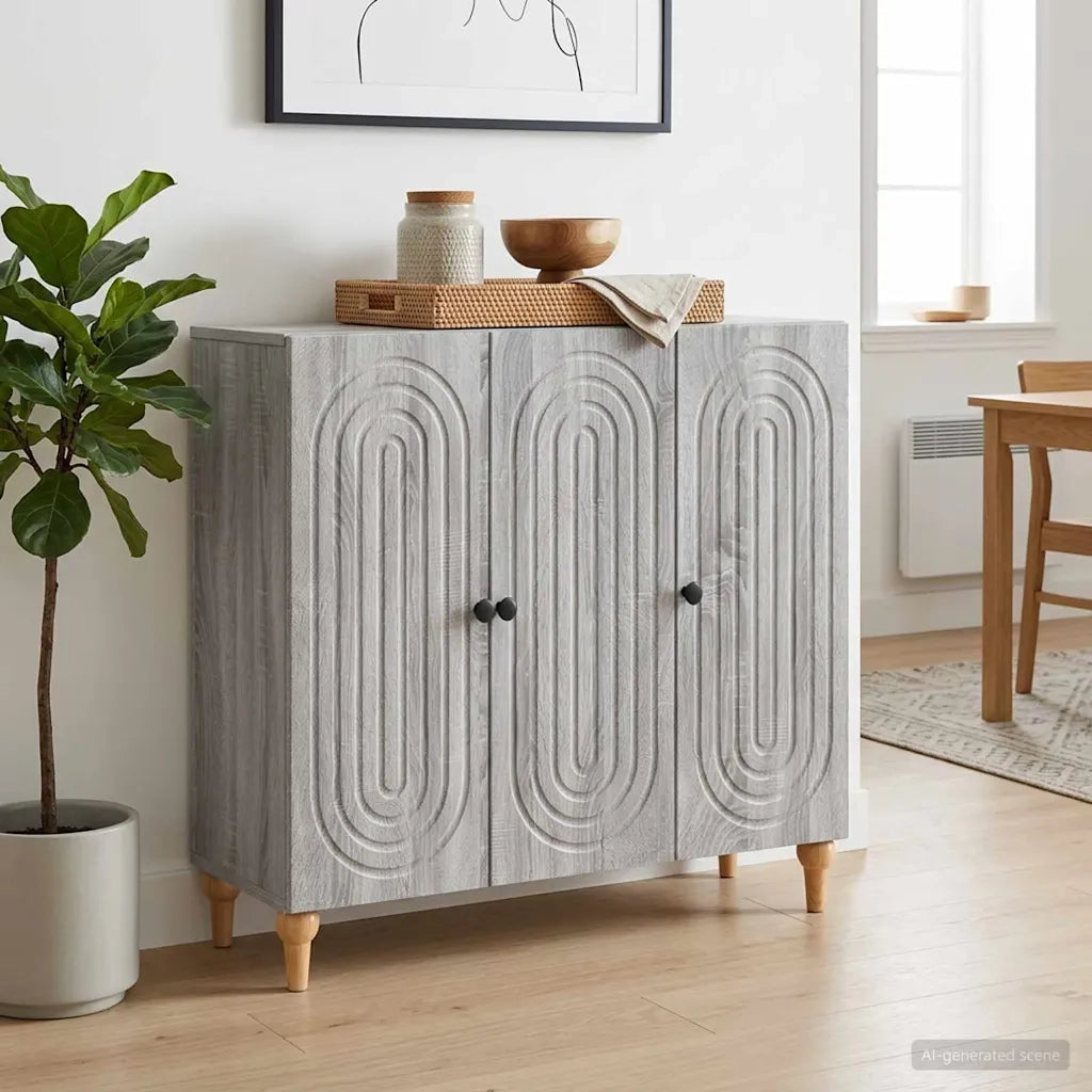 Credenza Grigio Sonoma 89 x 34,5 x 80 cm Legno ingegnerizzato 894191