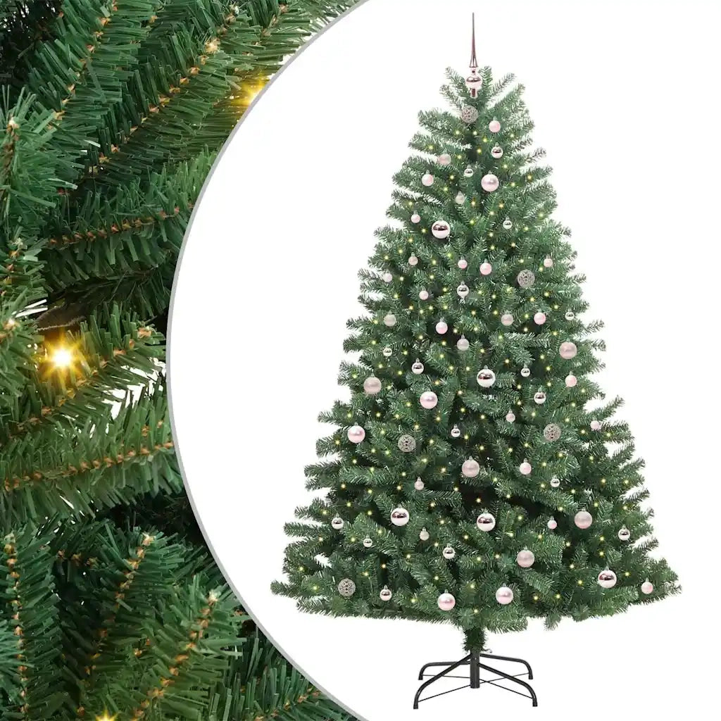 Albero di Natale Artificiale con Rami Pieghevoli Verde 210 cm 3395498