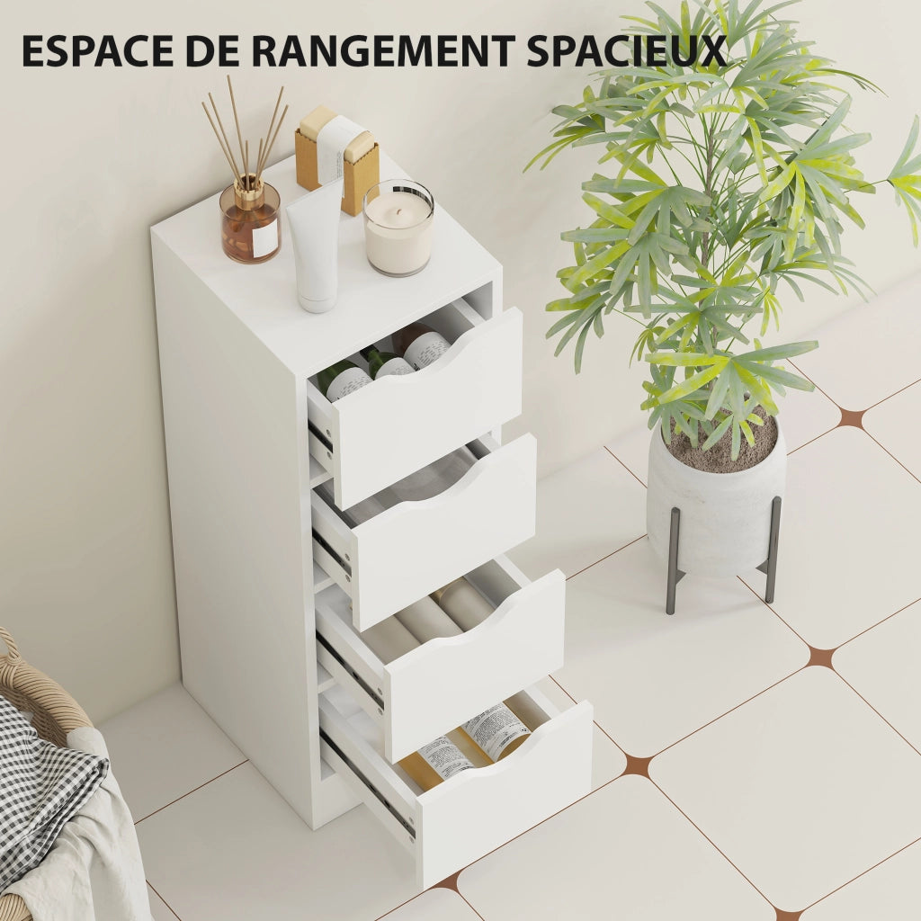 Mobile da bagno con 4 cassetti ¨C Minimal ¨C bianco 29x29x83 cm
