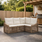 Set Divano da Giardino 4 pz Beige polyrattan 3435999