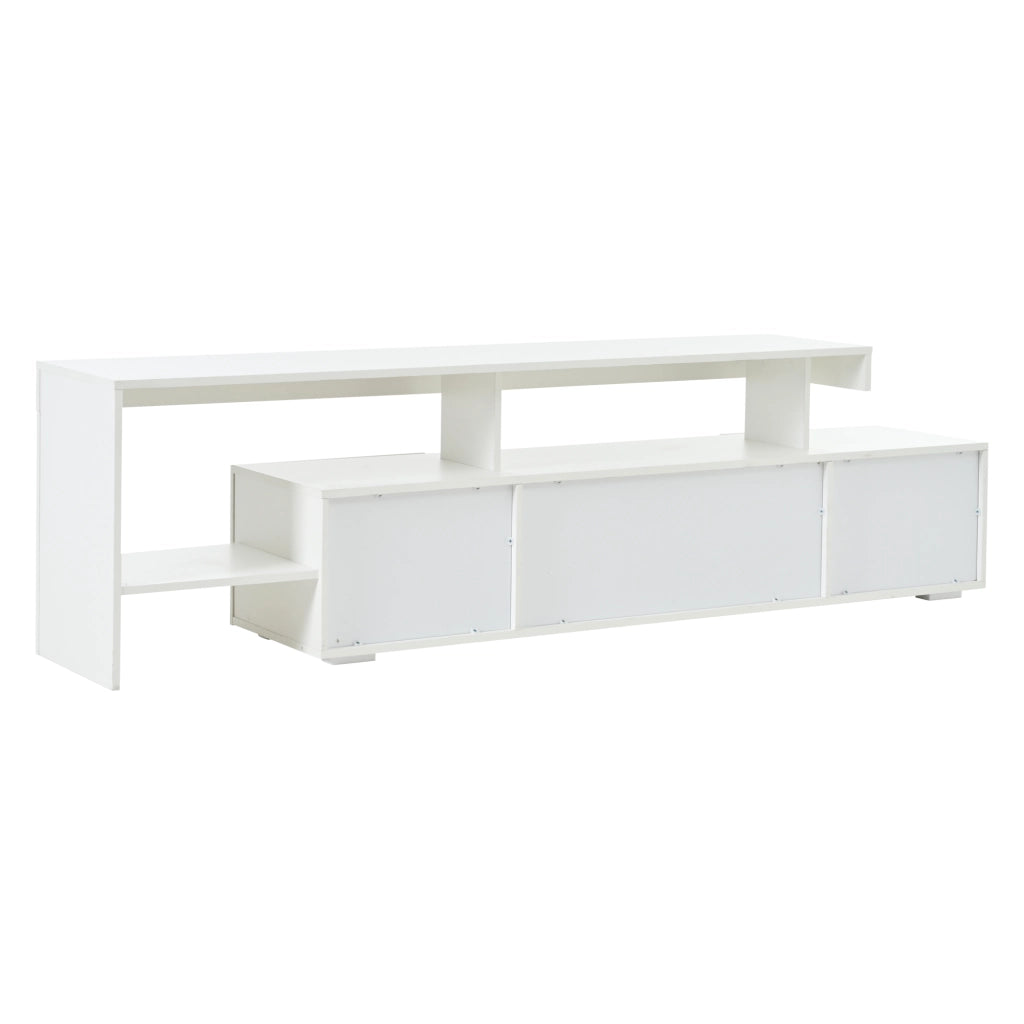 Mobile TV con LED ¨C MINIMAL ¨C Bianco Lucido, 192x37x53 cm