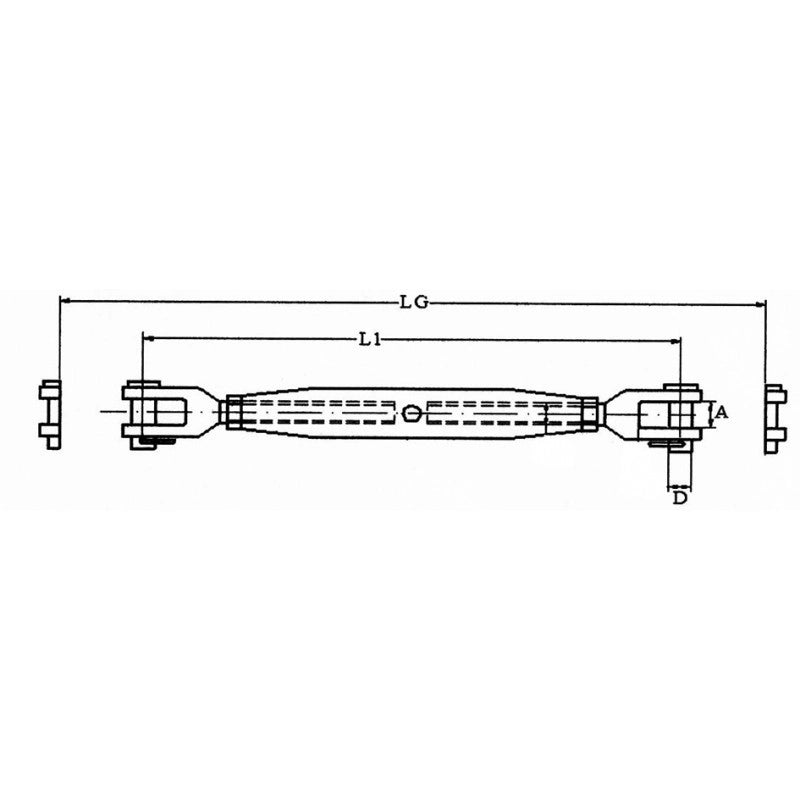 TENDITORE INOX M4 FORCELLA TURNED RIGGING SCREWS M6