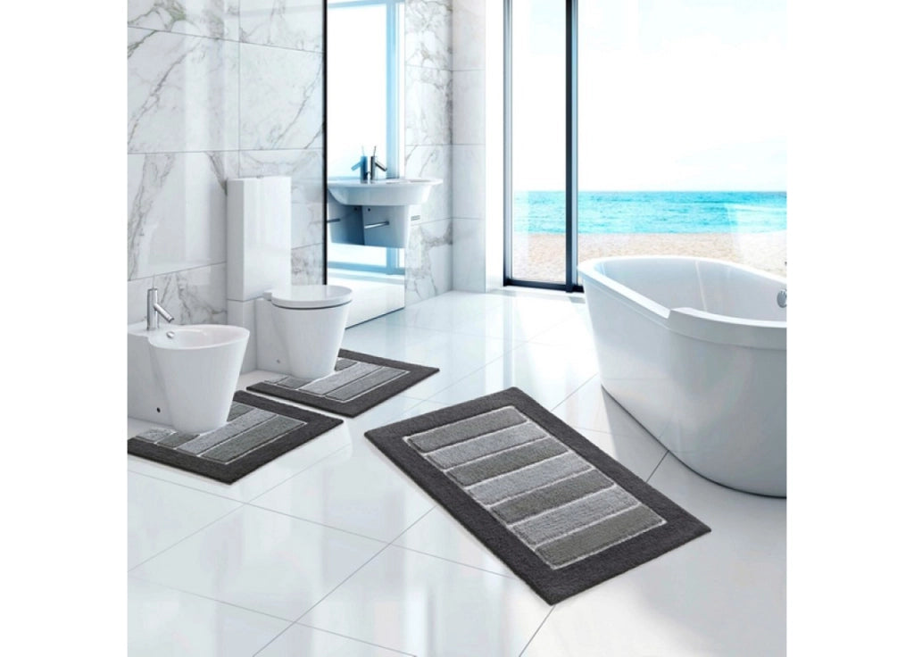 Tappeto Da Bagno Antiscivolo Disegno Line Colore Blu - 50x80 - Blu