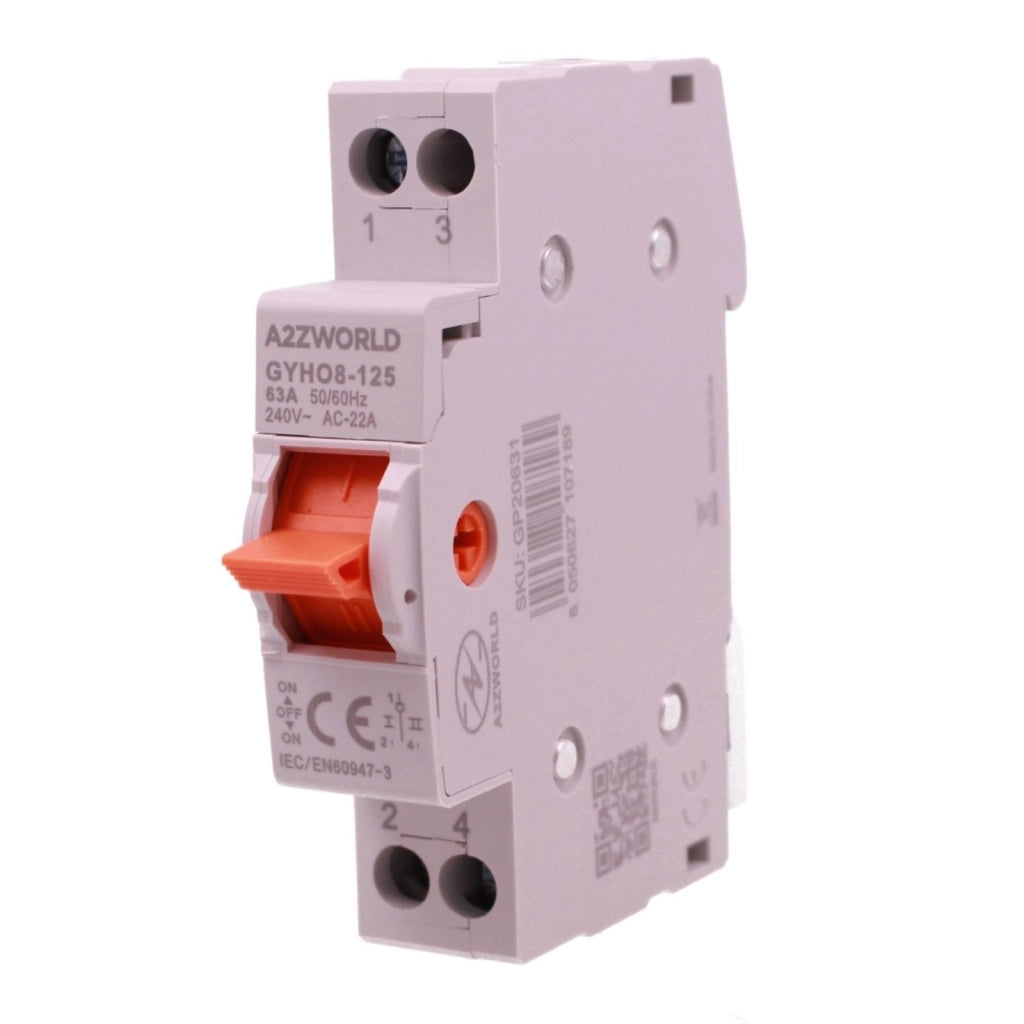 Commutatore di Rete Manuale I-0-II, 63A AC 220/380V, per Rete Principale e Alimentazione di Riserva, Disponibile 1P 2P 4P (1P)