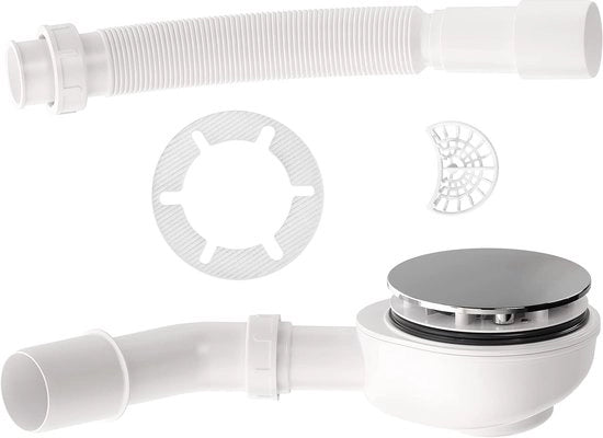 Set per docciaschermo - extra piano scarico - Ø90mm - 3 pezzi - cromato