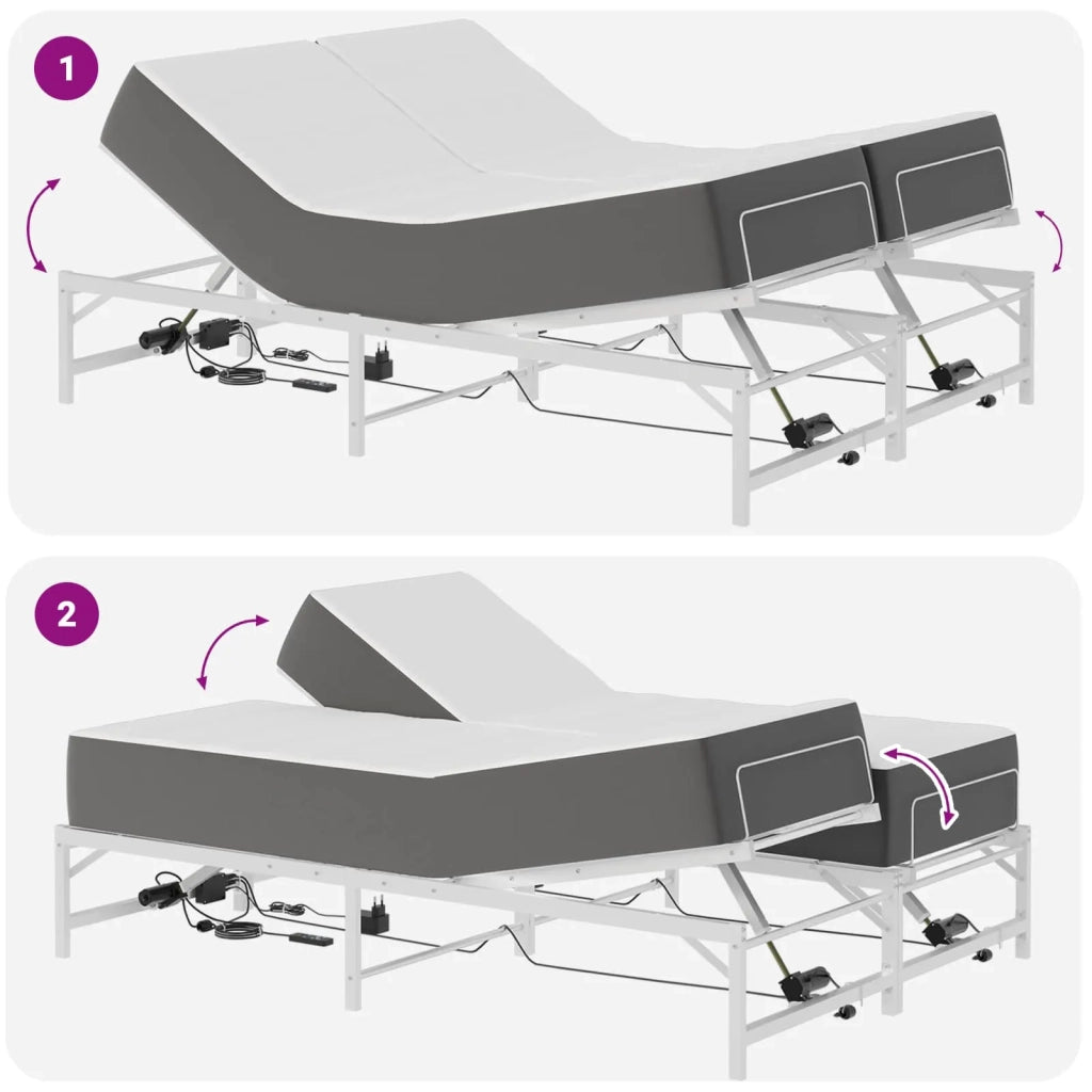 Telaio Letto Elettrico Regolabile Bianco 150 x 200 cm Acciaio 3438633