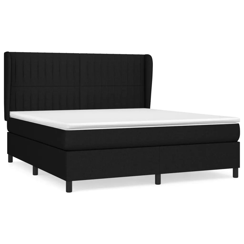 Giroletto a Molle con Materasso Nero 160x200 cm in Tessuto 3128135