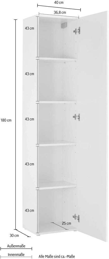 Mobile colonna MARUSKA L 40 x H 180 x P 30 cm bianco lucido
