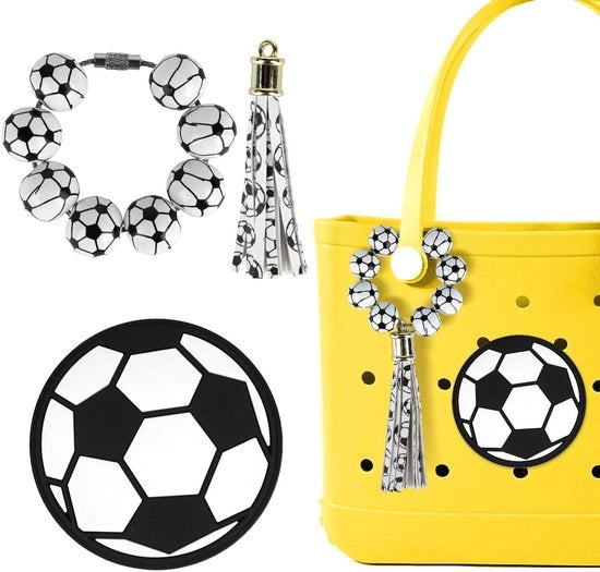 Due pezzi di accessori per pallavolo e pallacanestro per borsa Bogg