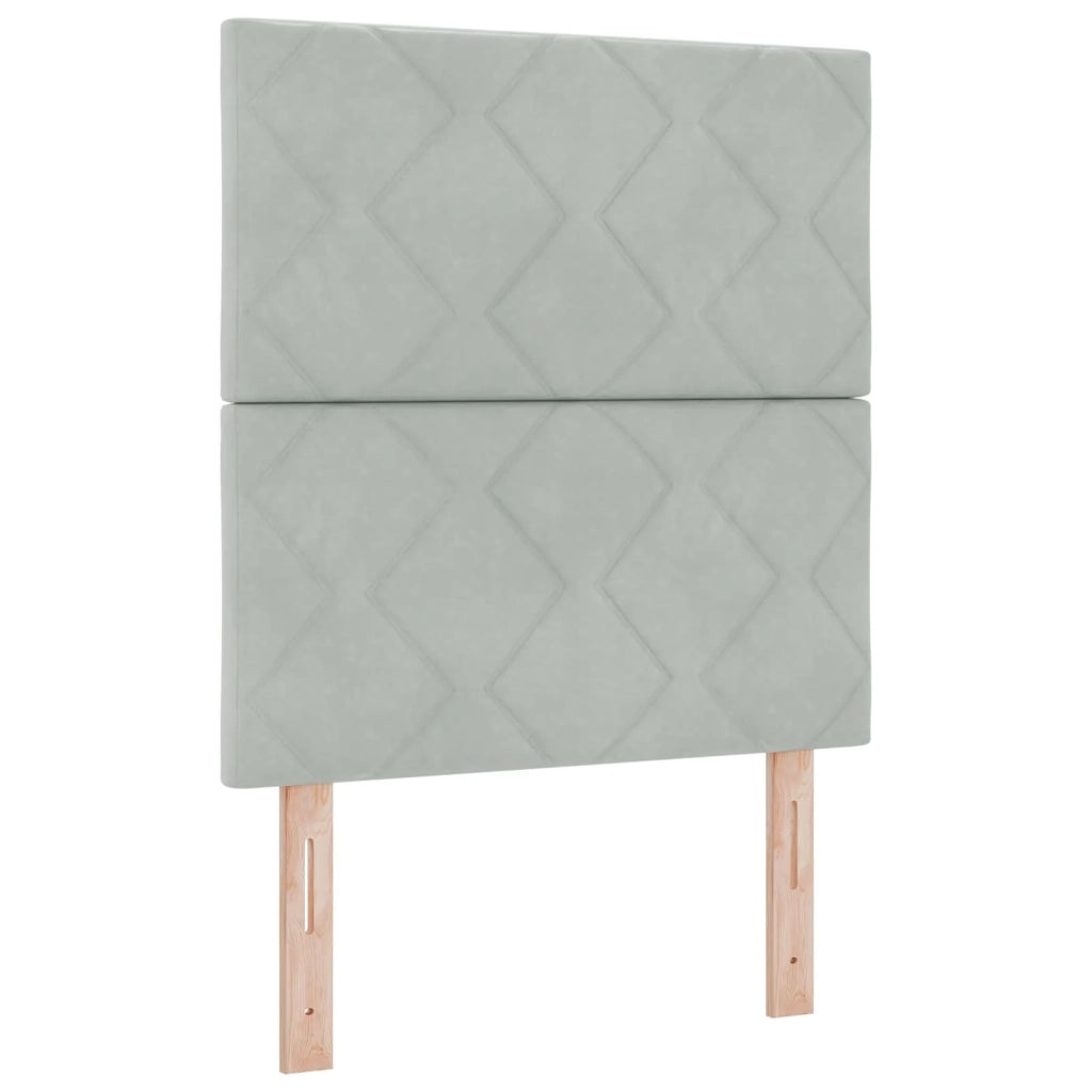 Letto ottomano con materasso Grigio Chiaro 80 x 200 cm Velluto 3457755