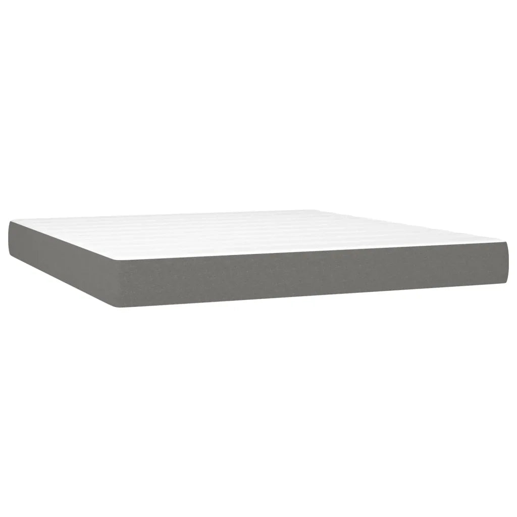 Giroletto a Molle con Materasso Grigio Scuro 160x200 cm Tessuto 3128694
