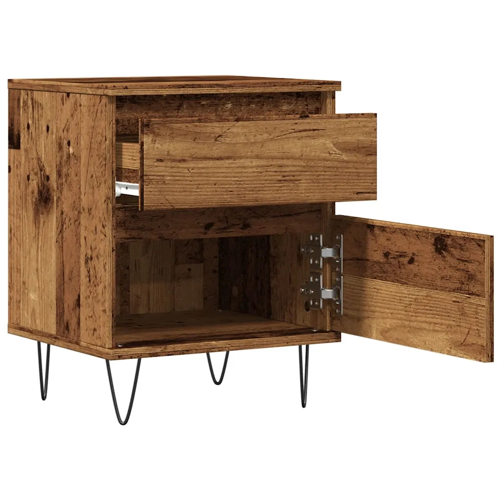 Comodino Legno Antico 40x35x50 cm in Legno Multistrato 857416