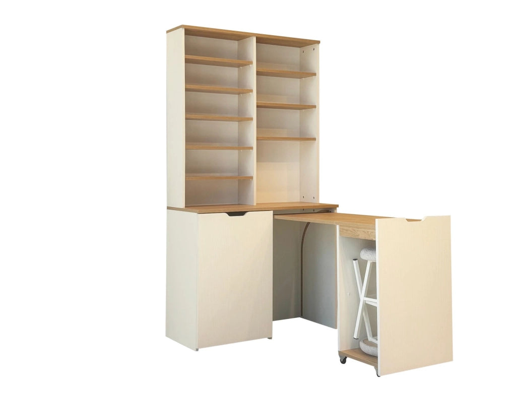 Espositore e sgabelli in legno "Flexa" - 100 x 45 x 190 cm - Crema