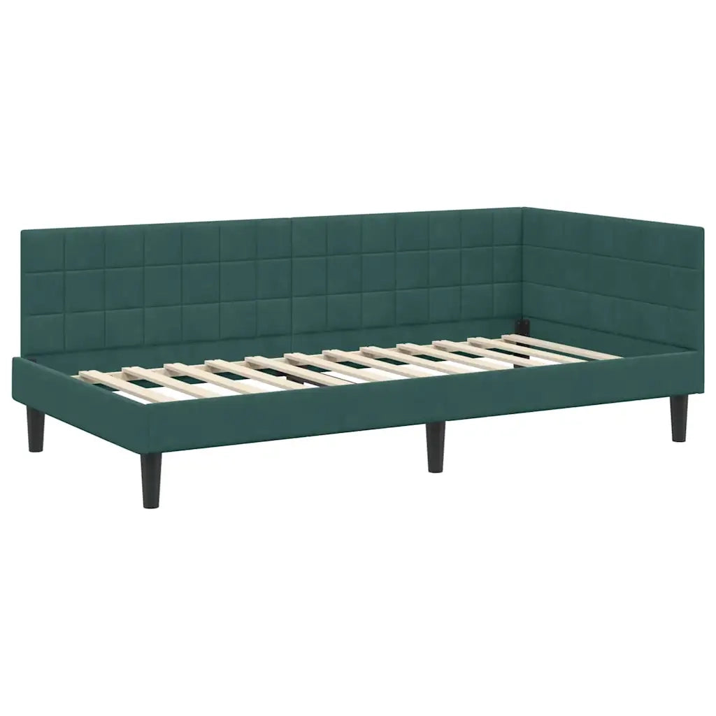 Struttura Letto Angolare con Materasso 2 pcs Verde Velluto 3393980