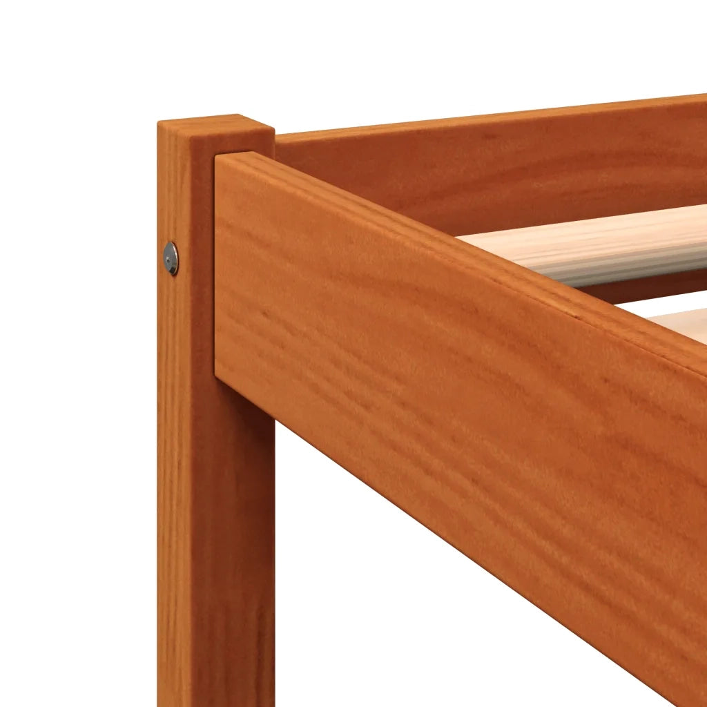 Giroletto senza Materasso-Struttura Letto Marrone Cera 100x200 cm Legno di Pino 877739