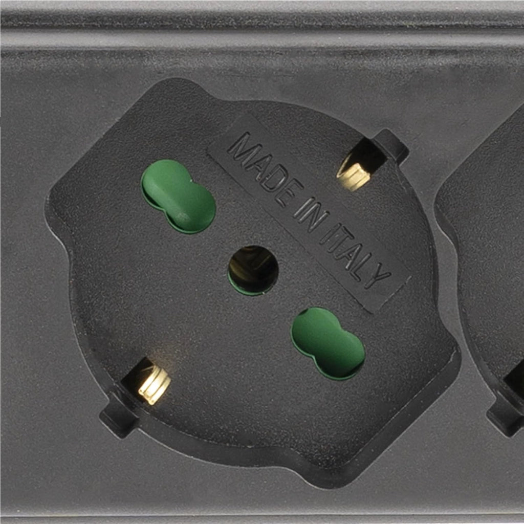 MULTIPRESA CON INTERRUTTORE 'OMEGA' mt. 3 - nera  - FANTON