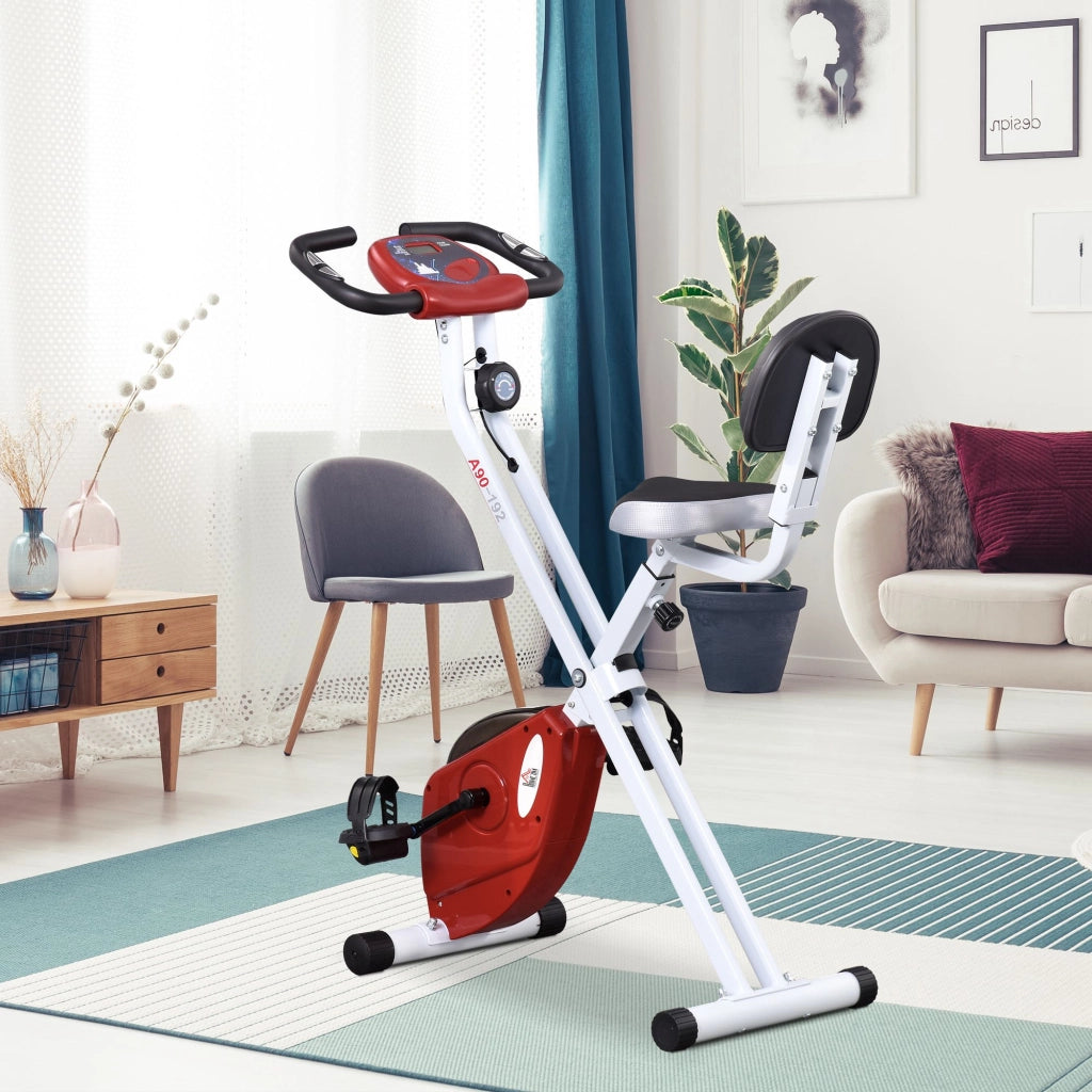 Cyclette pieghevole ¨C Xylo ¨C 8 livelli resistenza magnetica con schienale sedile regolabile display LCD rosso