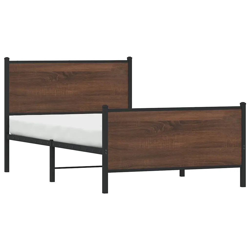 Giroletto senza Materasso in Metallo Rovere Marrone 100x200 cm 4007778