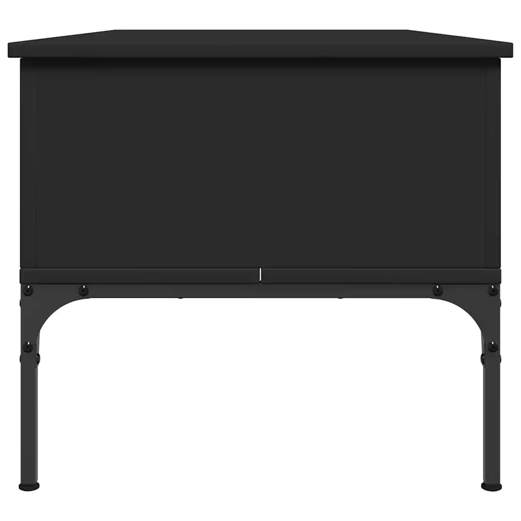 Tavolino Salotto-Tavolino da soggiorno-Tavolo Nero 100x50x45 cm Legno Multistrato e Metallo 111205