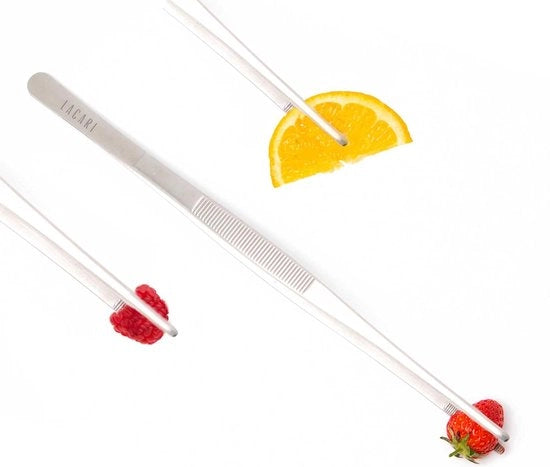 Pincet Cocktail in Acciaio Inox | Larghezza: 30 cm | Pincet da Cucina Grande | Decorazione Cocktail con Forchetta a Manico