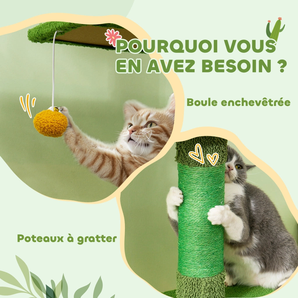 Casetta per gatti con piattaforme e amaca ¨C zephmum ¨C verde 275cm