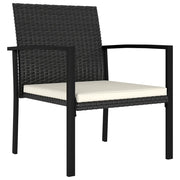 Sedie da Pranzo per Giardino 4 pz | Sedie da Esterno in Polyrattan Nero