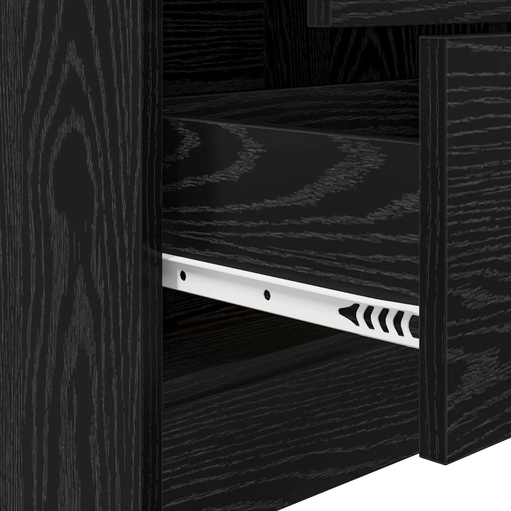 Credenza con cassetto Rovere Nero 45,5 x 34 x 127 cm 869363