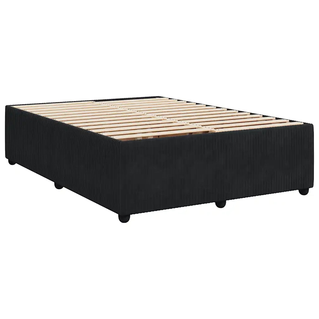 Letto matrimoniale | Letto per adulti | Giroletto senza Materasso Nero 140x190 cm in Velluto