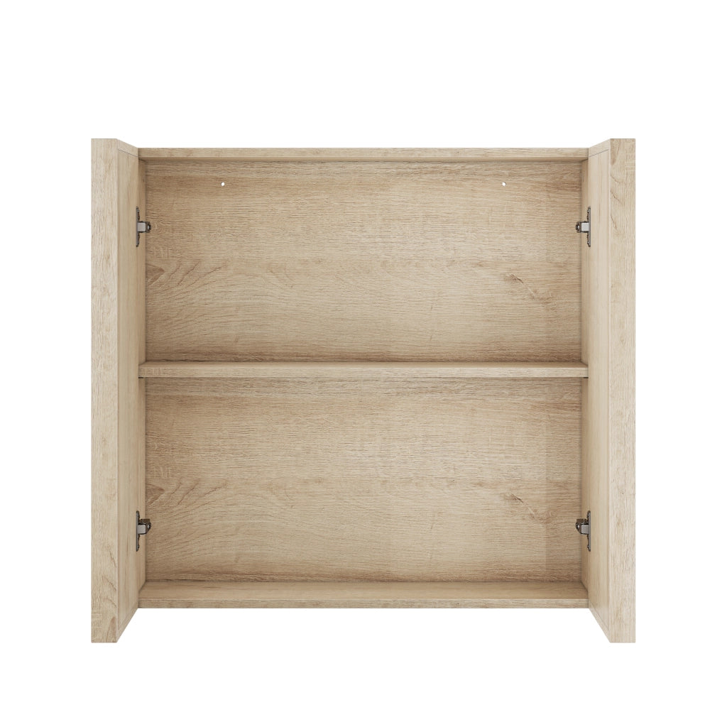 Mobile da bagno pensile con 2 ante - per bagno - in MDF e truciolato - rovere