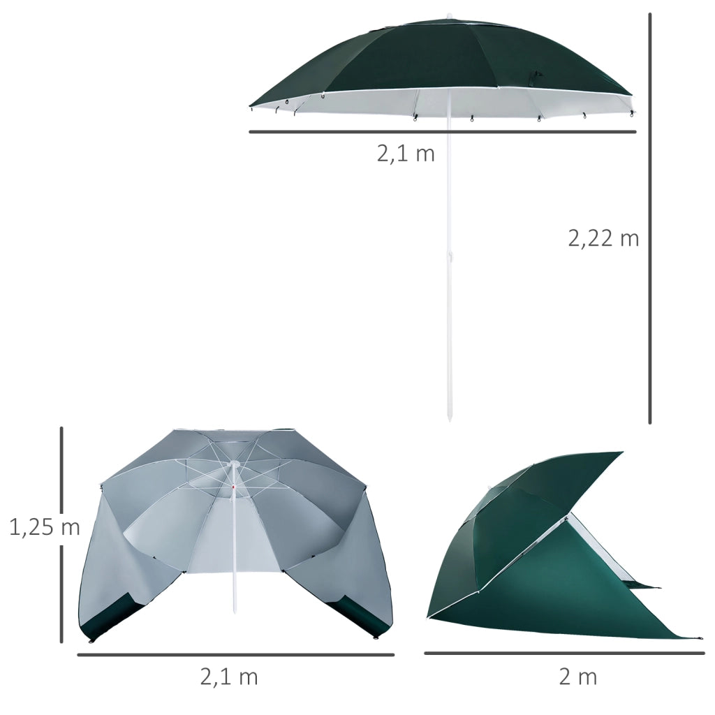 Ombrellone da giardino ¨C Minimal ¨C Verde scuro 250x250x300 cm
