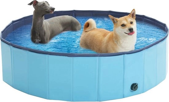 Piscina per cani - Opvouabile - PVC - Per cani grandi - Piscina per cani - Dimensione XL - Blu - 160x30 cm