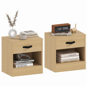 Tavolino da Salotto con Cassetto e Ripiano Aperto ¨C Zephmum ¨C Naturale 39x28x41 cm