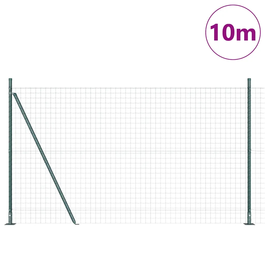 Recinzione da Giardino | Recinzione con pali. Verde 1.5 x 10 m Acciaio