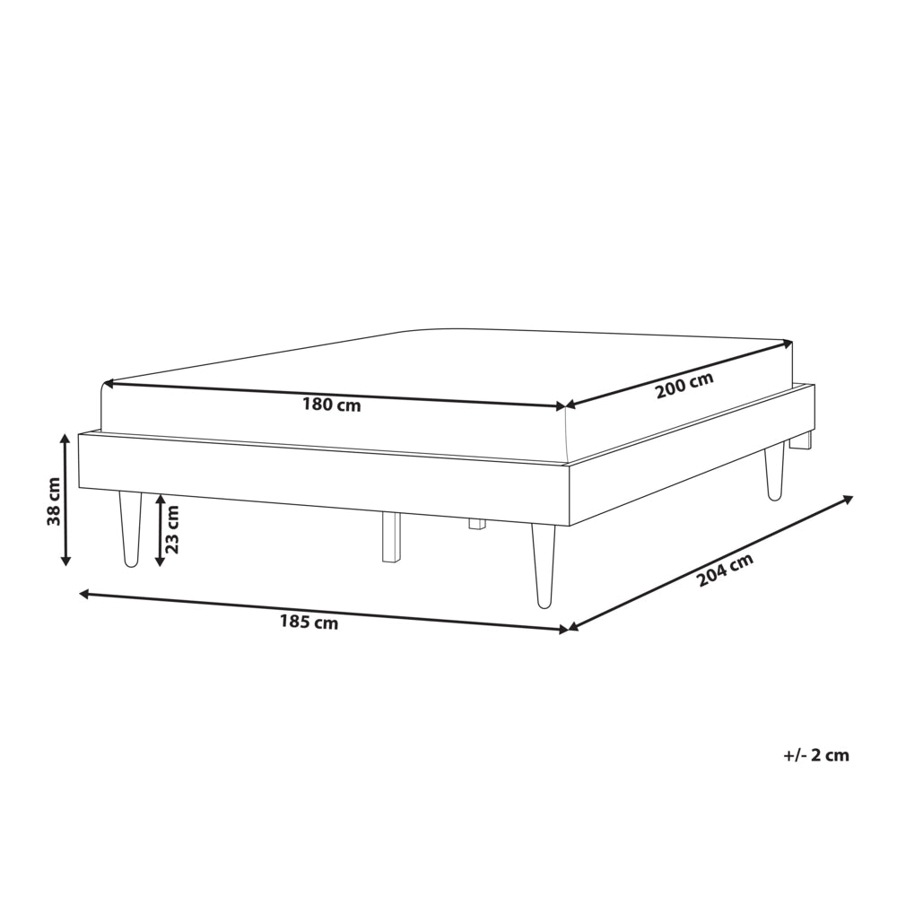 Letto in frassino marrone 180 x 200 cm con rete a doghe senza testata stile rustico minimalista