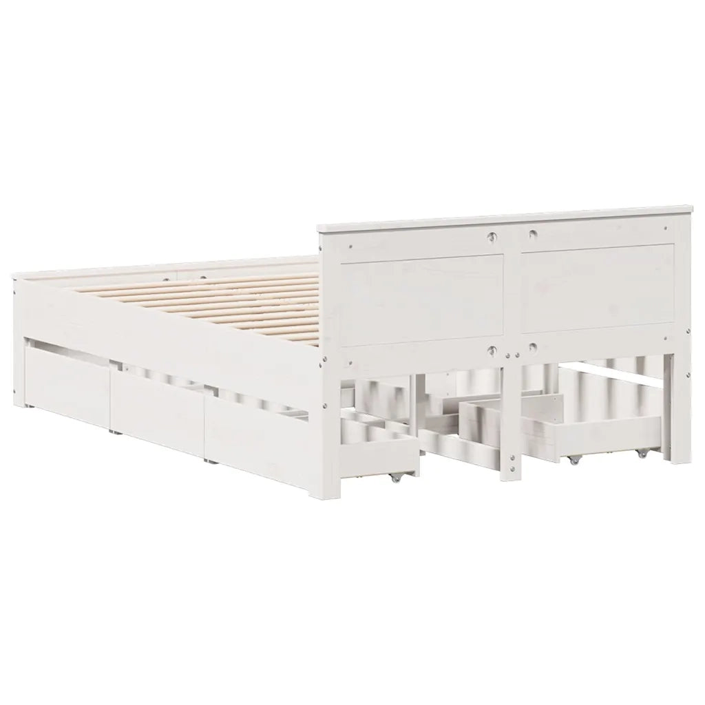 Giroletto senza Materasso con Testata Bianco 120x200 cm Pino